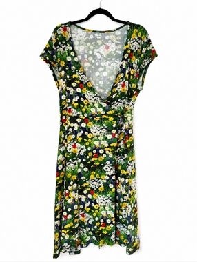 Muse Threads Eco Friendly Bamboo Floral Print Wrap Dress Large
